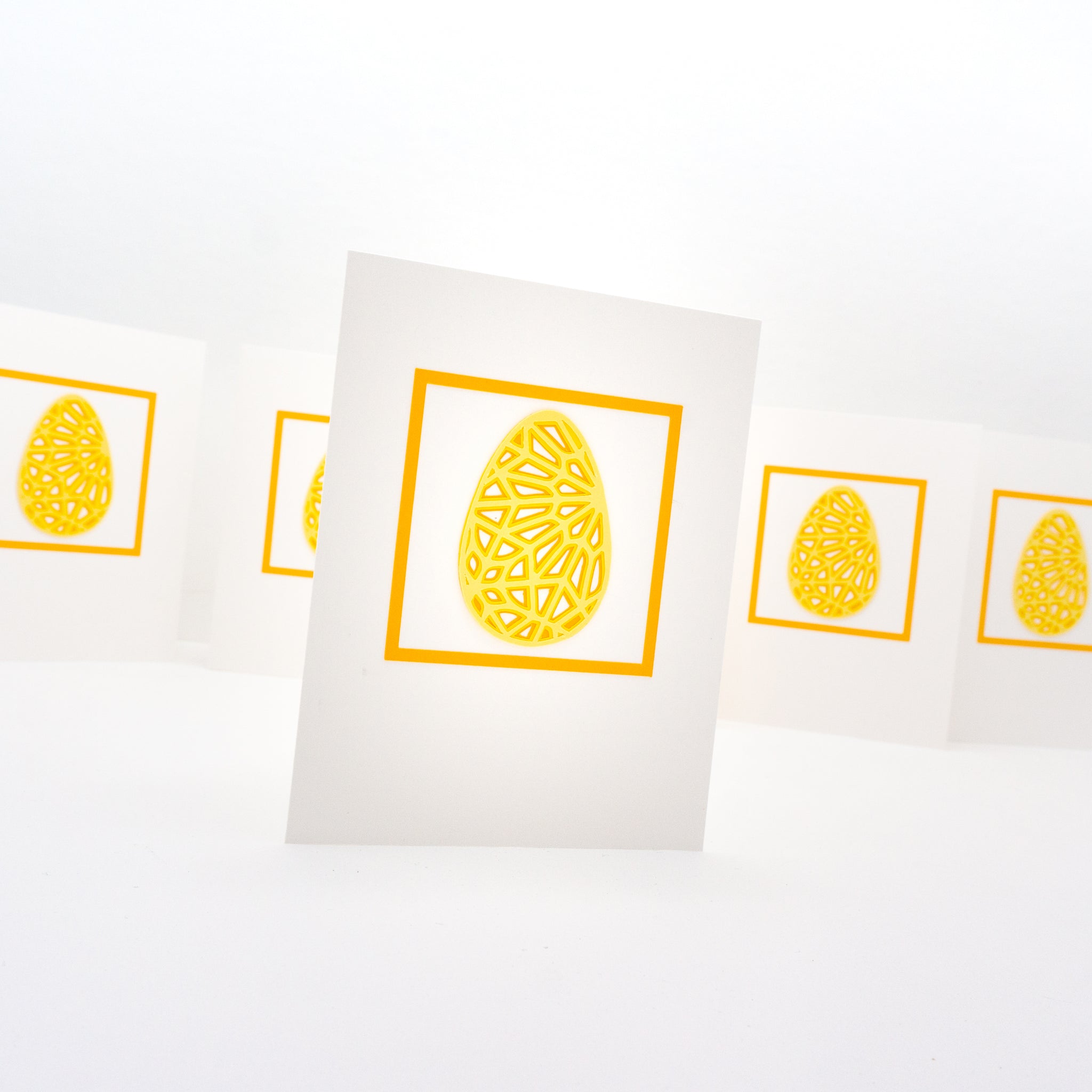 Layered Yellow Easter Egg Notecards