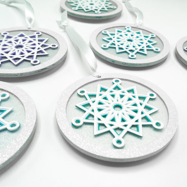 Mandala Snowflake Christmas Ornaments