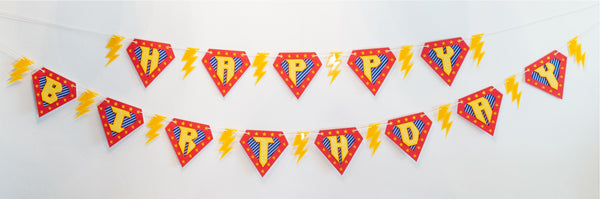 Handcrafted Superhero Birthday Banner