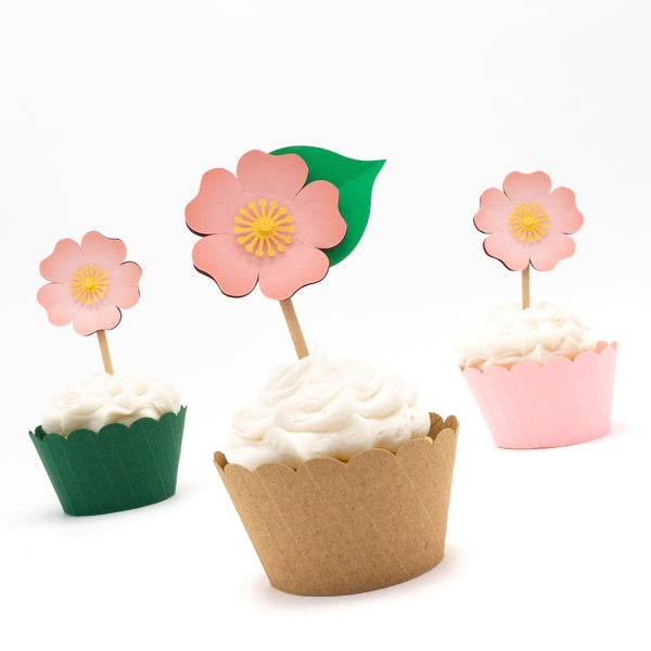 Wild Rose Cupcake Toppers
